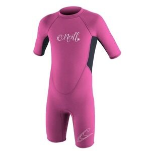 O'Neill Reactor Toddler Shorty Wetsuit Kids‎ 2 Berry/Slate Snorkle SPF 50+ Pink